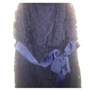 Adrianna Papell Blue lace dress with accent bow